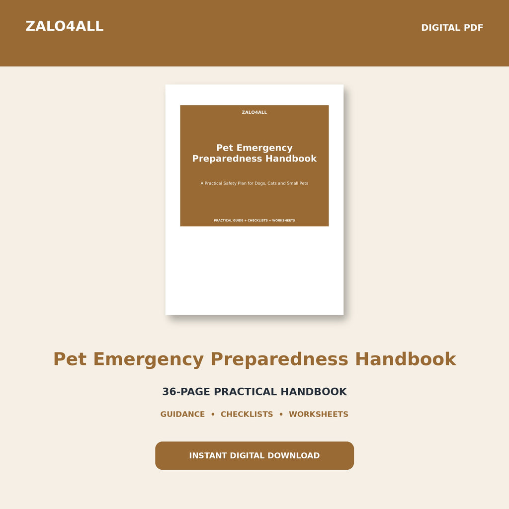 Pet Emergency Preparedness Handbook | 36-Page Printable PDF cover