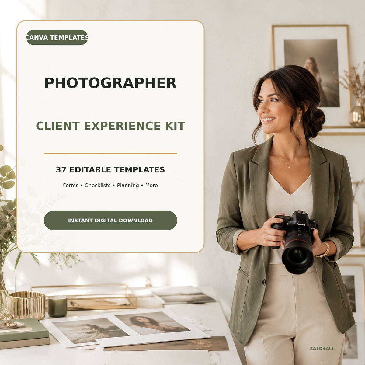 Photographer Client Experience Kit | 37 Editable Canva Templates product cover