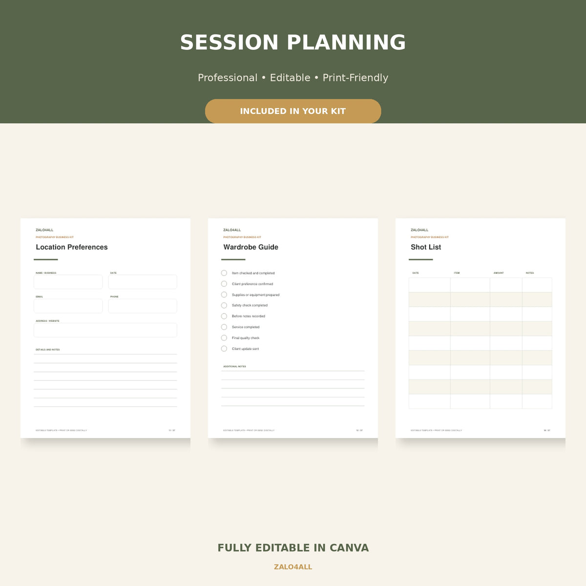 Photographer Client Experience Kit | 37 Editable Canva Templates preview 2