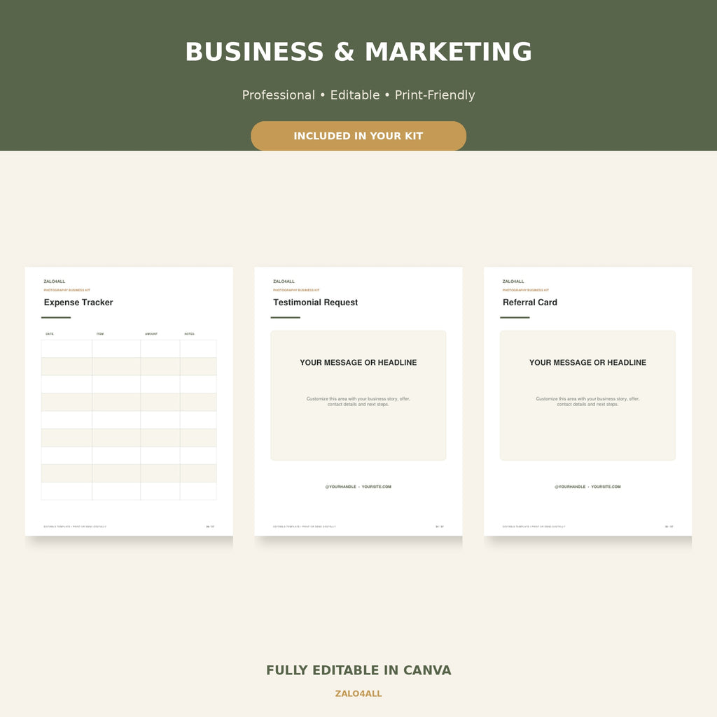 Photographer Client Experience Kit | 37 Editable Canva Templates preview 4