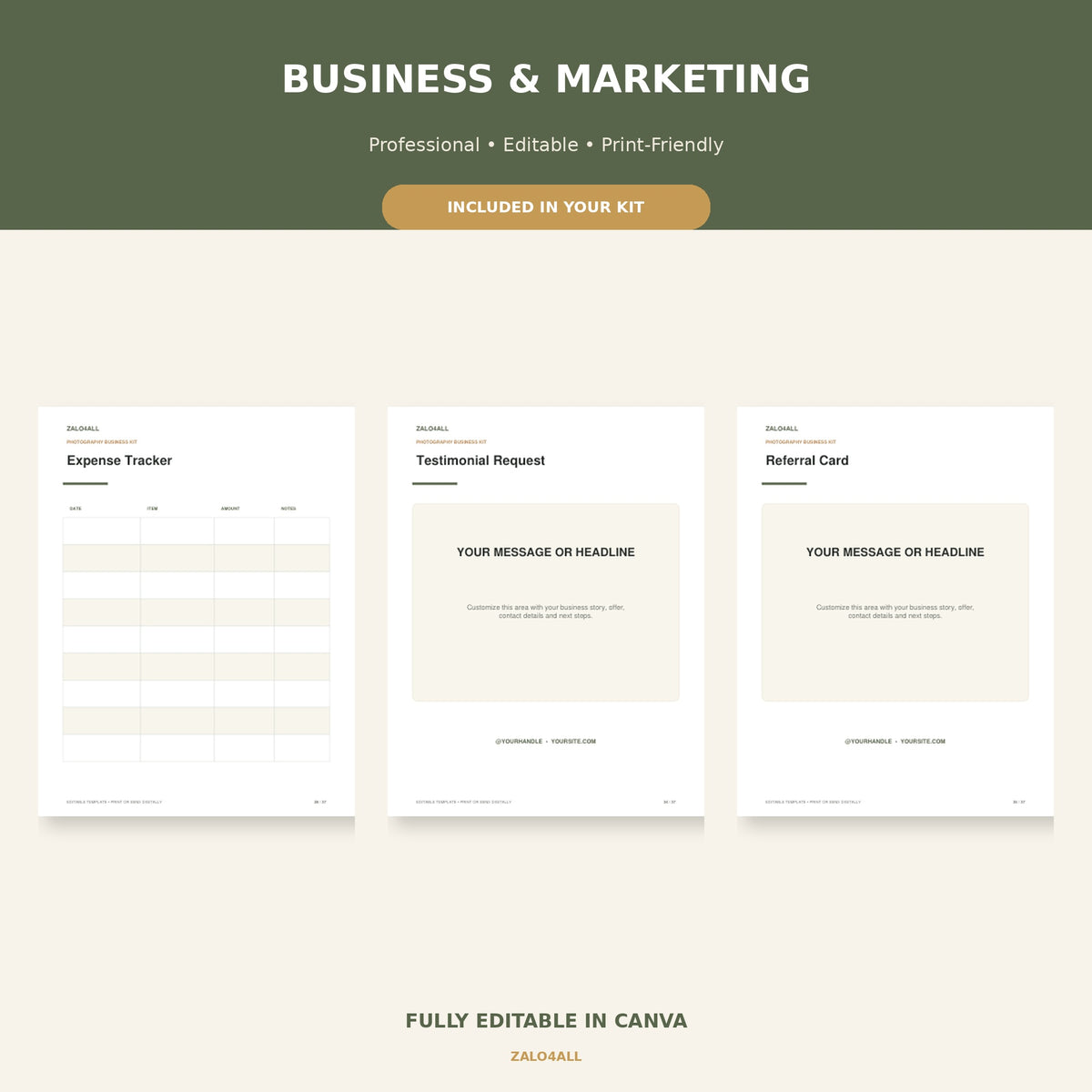 Photographer Client Experience Kit | 37 Editable Canva Templates preview 4