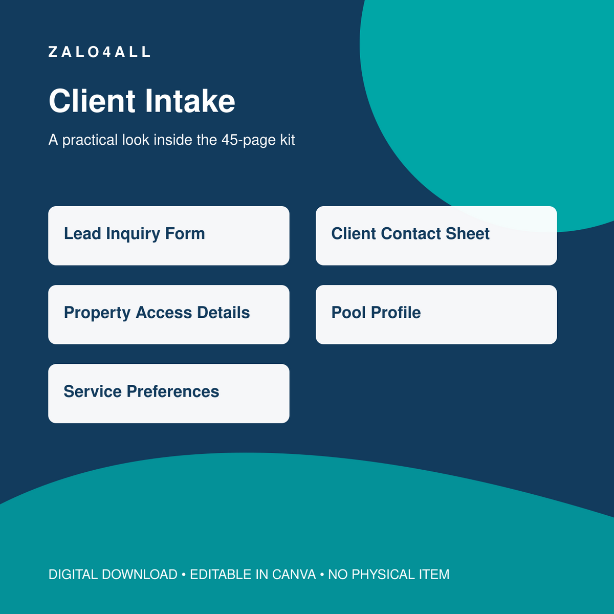 Pool Cleaning Service Business Kit | 45 Editable Canva Templates - template preview 1