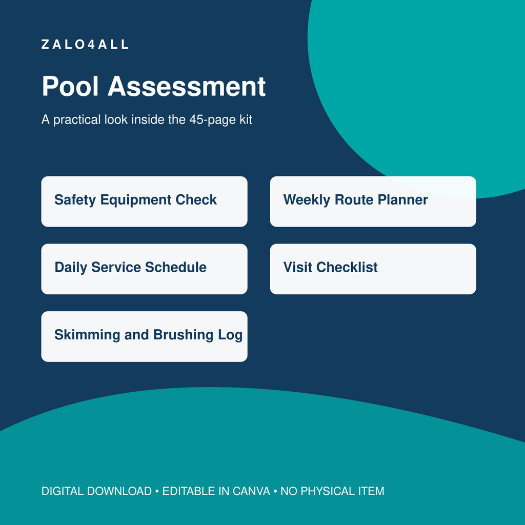 Pool Cleaning Service Business Kit | 45 Editable Canva Templates - template preview 2