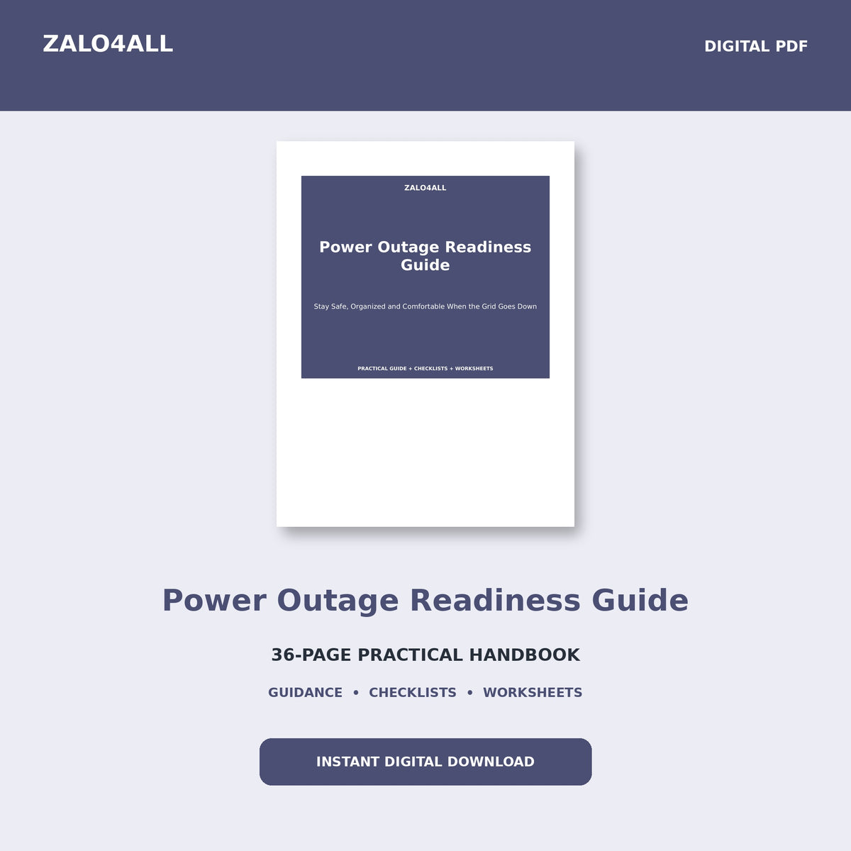 Power Outage Readiness Guide | 36-Page Printable PDF cover
