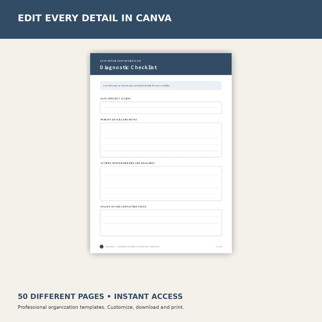Auto Repair Shop Business Kit premium Canva kit - image 3