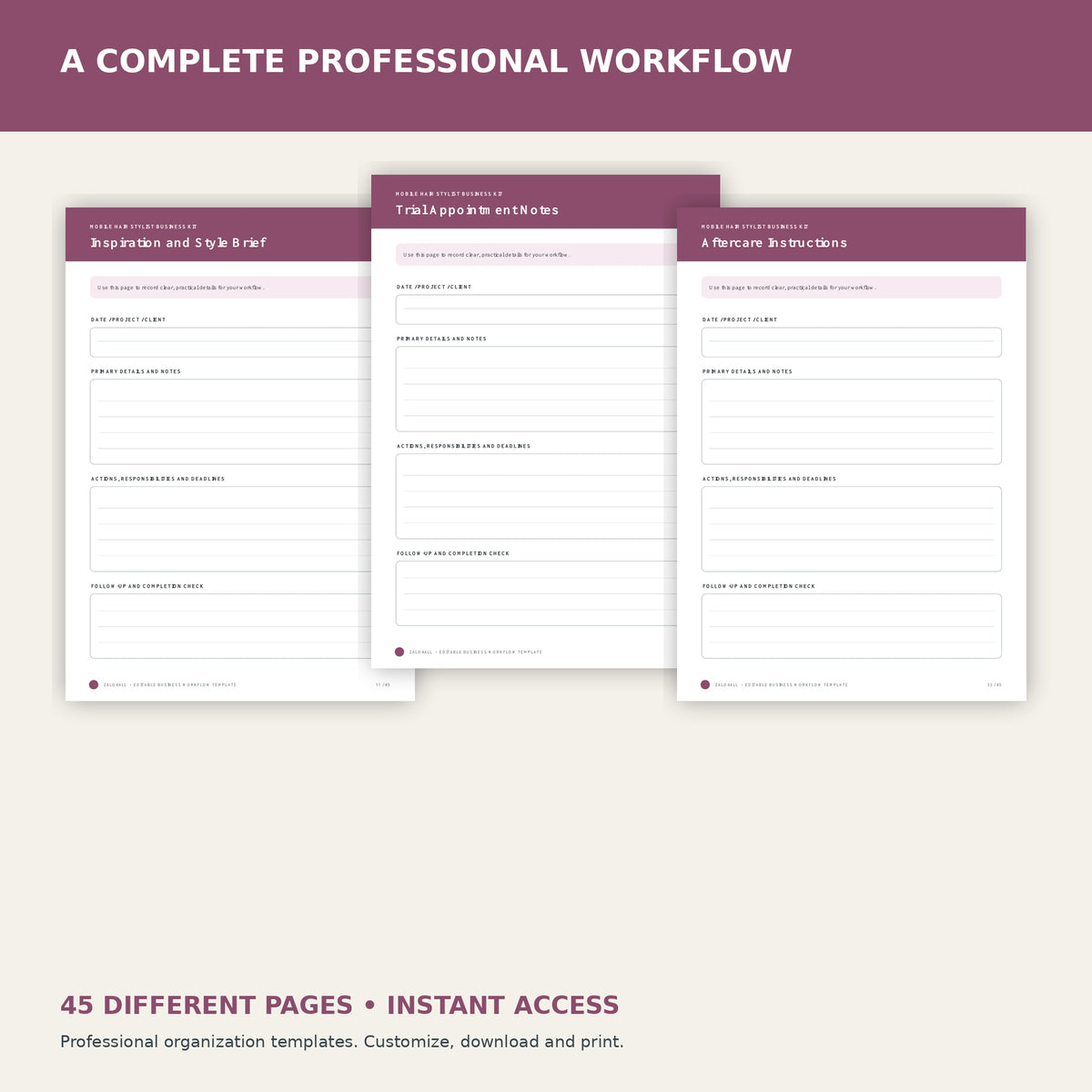 Mobile Hair Stylist Business Kit premium Canva kit - image 2