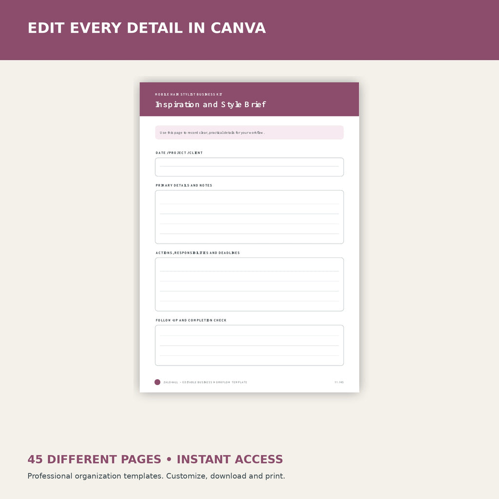 Mobile Hair Stylist Business Kit premium Canva kit - image 3