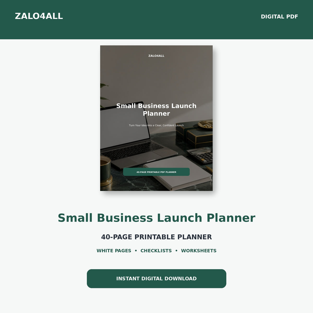Small Business Launch Planner printable digital planner cover