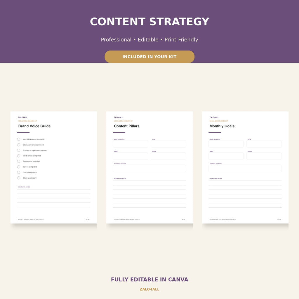 Social Media Manager Client Kit | 37 Editable Canva Templates preview 2