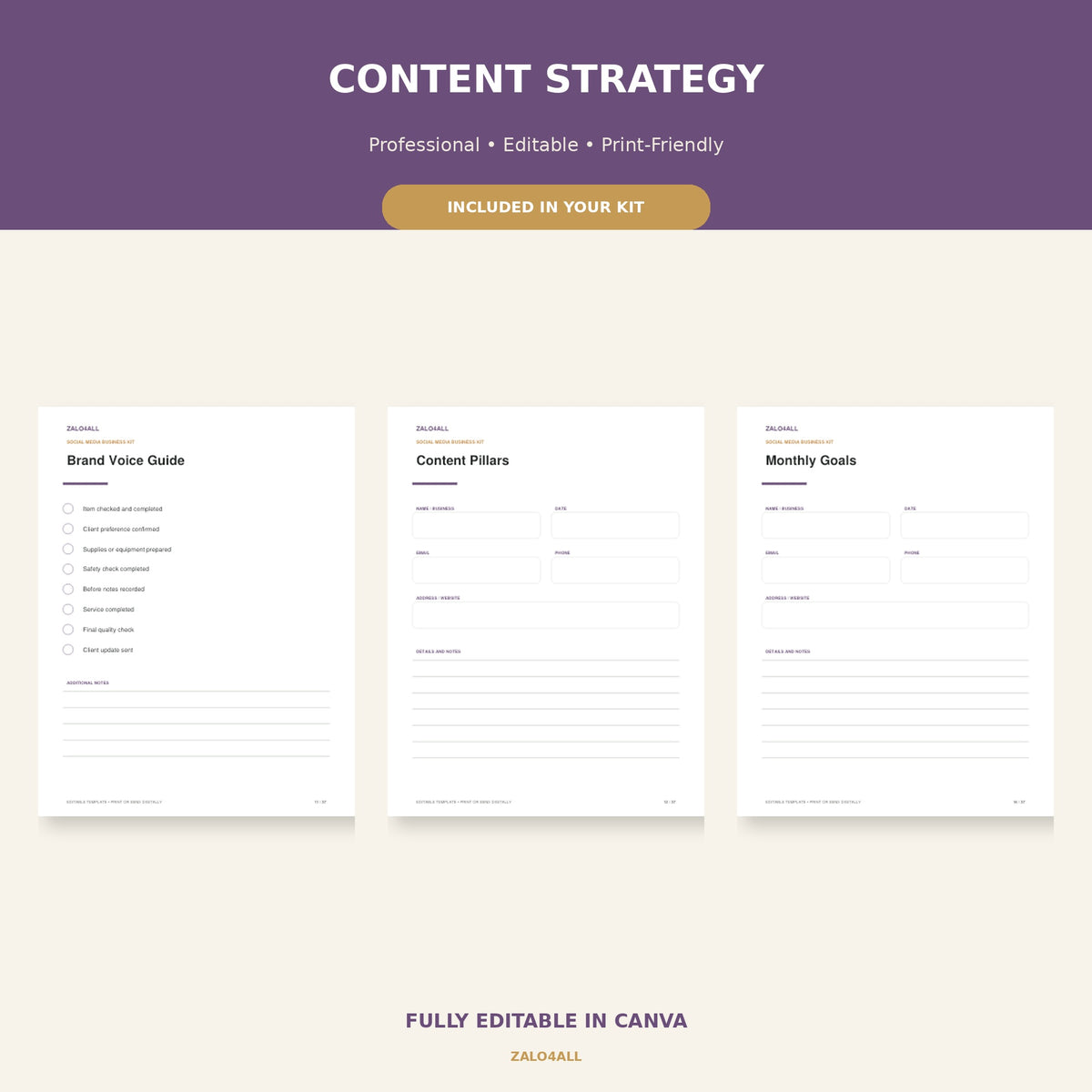 Social Media Manager Client Kit | 37 Editable Canva Templates preview 2
