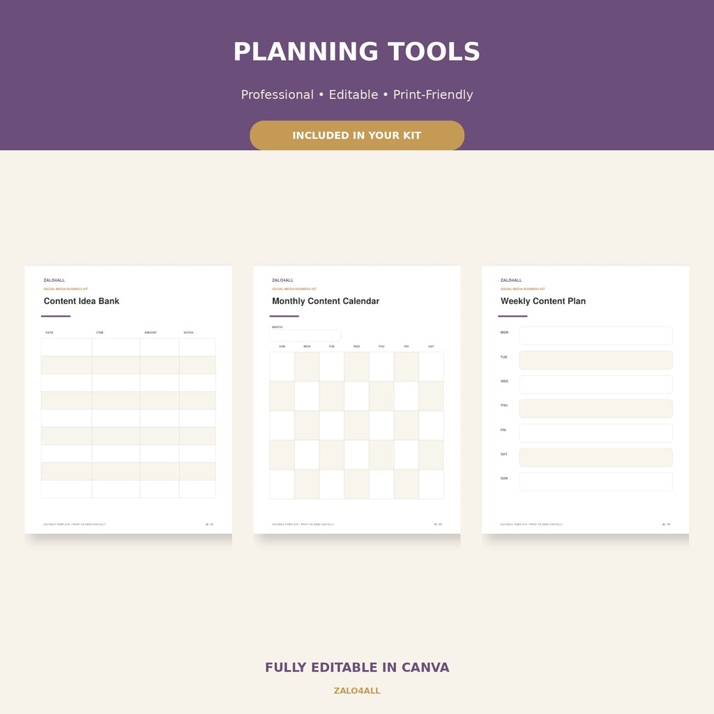 Social Media Manager Client Kit | 37 Editable Canva Templates preview 3