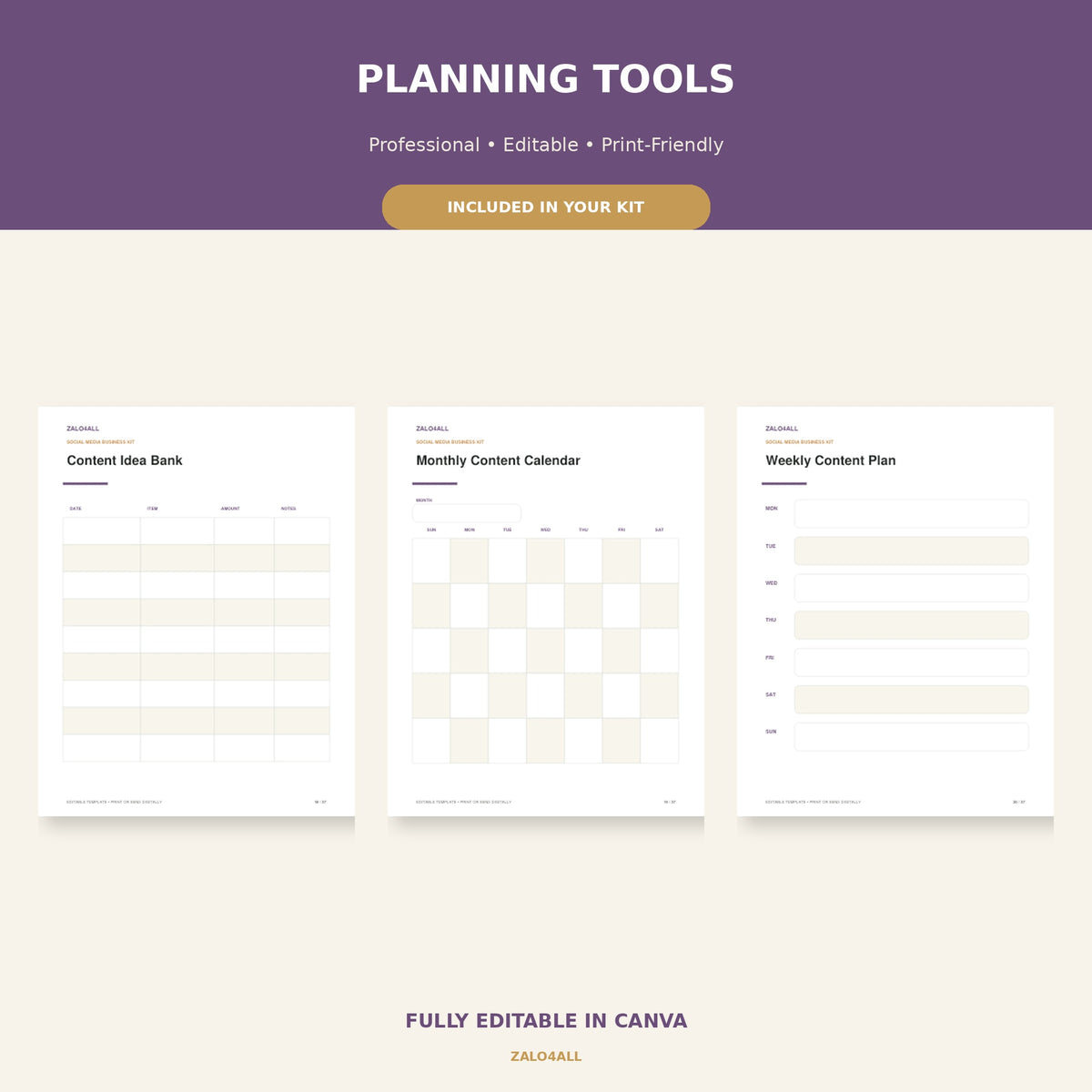 Social Media Manager Client Kit | 37 Editable Canva Templates preview 3