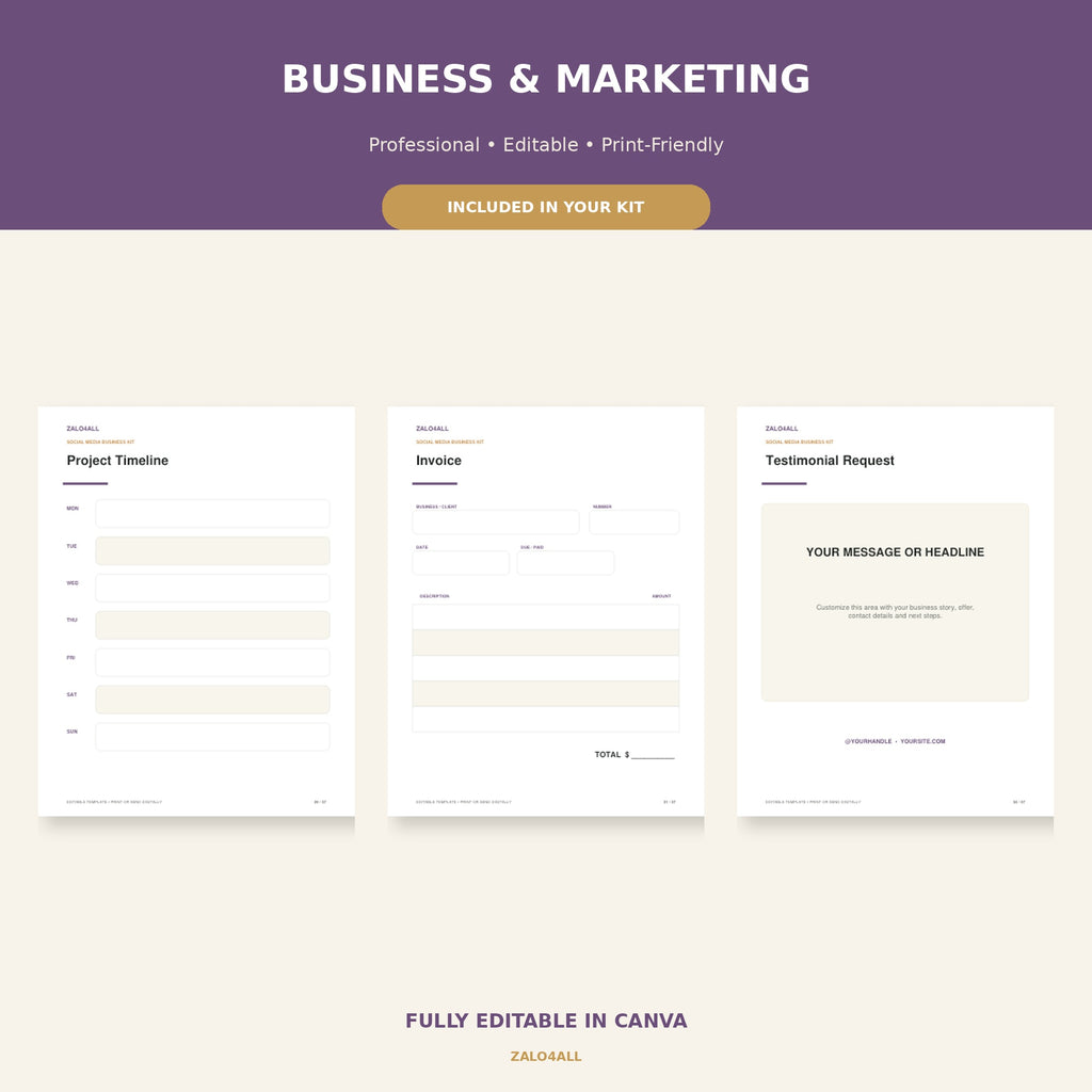 Social Media Manager Client Kit | 37 Editable Canva Templates preview 4